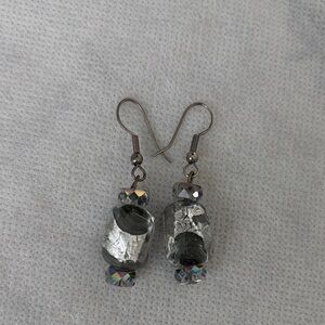 Chic Silver Beaded Earrings